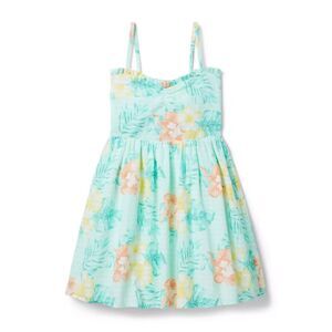 NWT Janie and Jack Hibiscus Sweetheart Dress Sz 14 Girls Tween Mint Floral